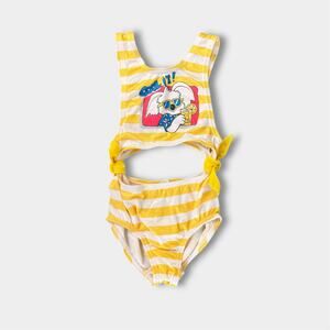 Vintage Carter's Yellow Striped Cool It! Koala Bathing Suit 5T USA